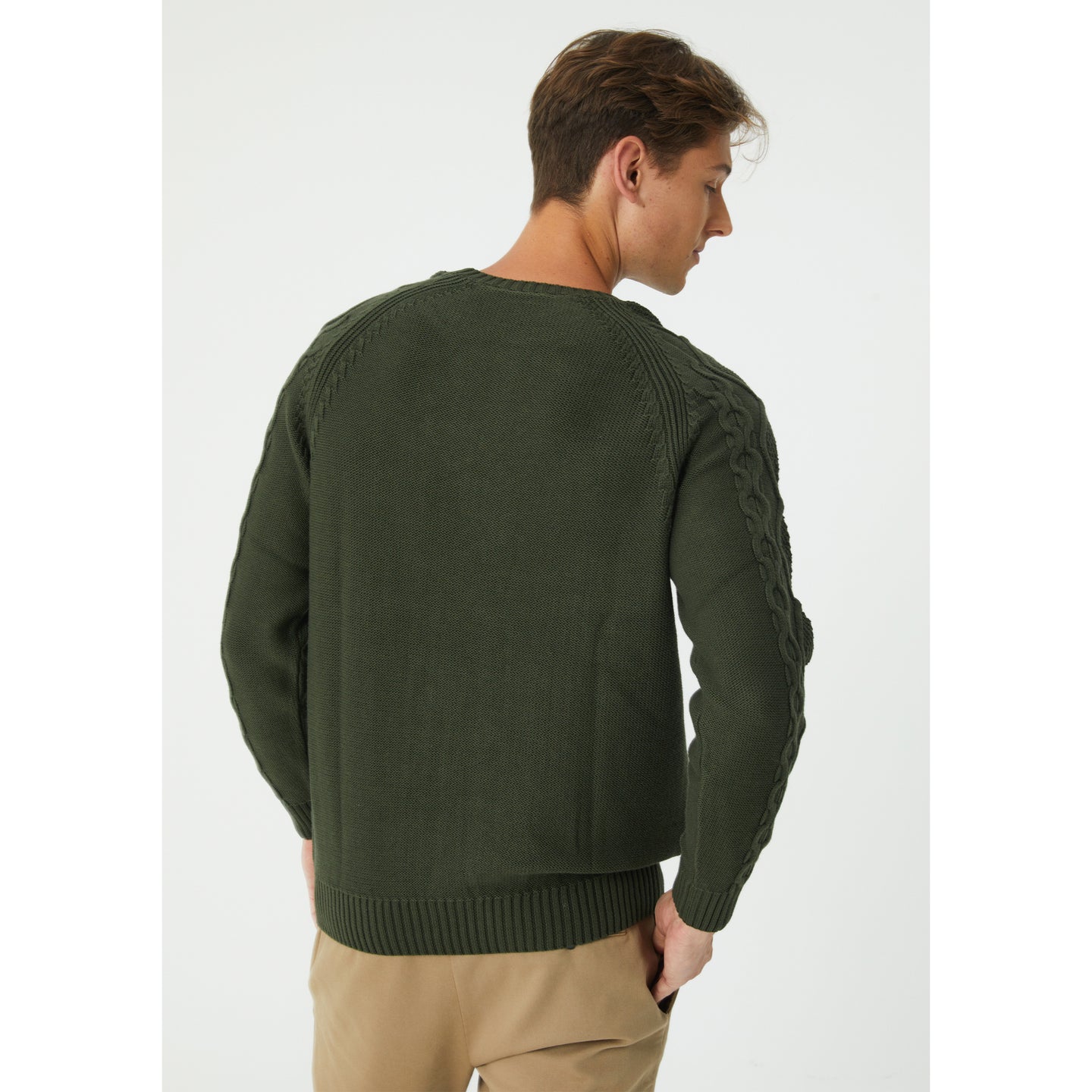 Khaki Patterned Sweater